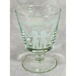 1977 Tennis And Crumpets Charity Tournament Commemorative Glass Vintage